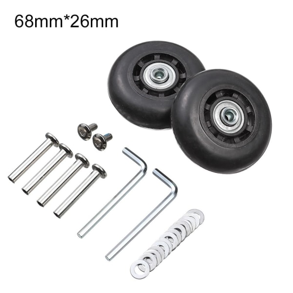 Mordely 2pcs Change wheels Luggage wheels 68MM*26MM