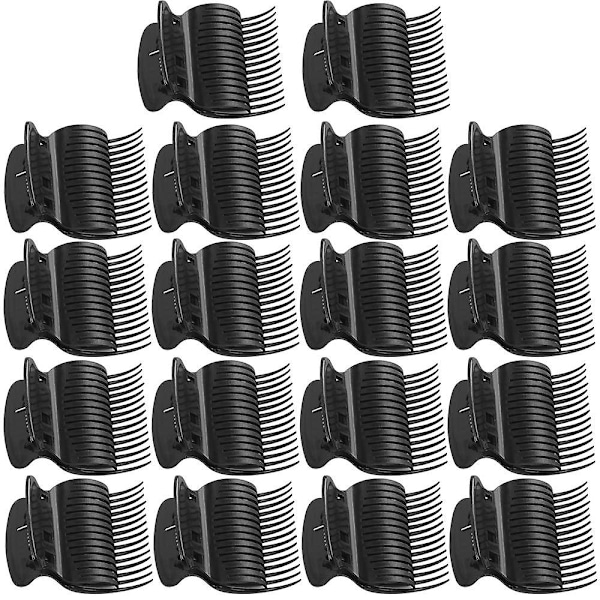 18 plastic hot roller clips (black)