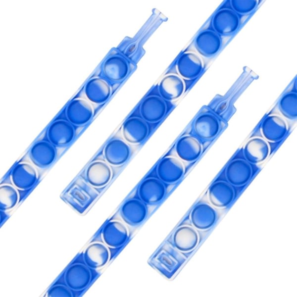 Pop It Push Bubble Armbånd Armbånd Fidget Dimple Stress Relief Sensoriske Leker Blå og hvit slipsfarging
