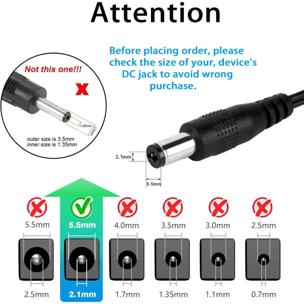 12V 2A Strømforsyningsadapter, AC-adapter 100-240V til 12V DC Strømforsyningsadapter Driver Transformer Universal