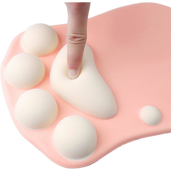 Cat Paw Musematte - Ergonomisk Silikon Gel Musematte (rosa og hvit)