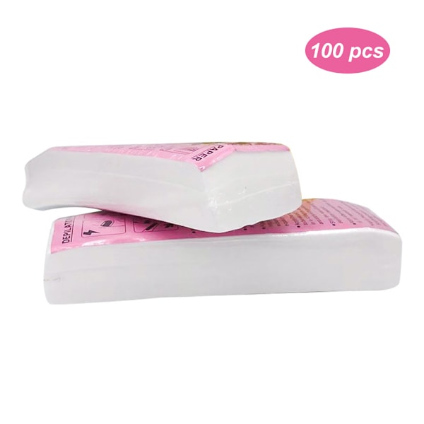 100 st Avtagbara Non-Woven Kroppsdukar Hårborttagningsvaxpappersrullar Hårborttagning Epilator Vaxremsor Pappersrulle