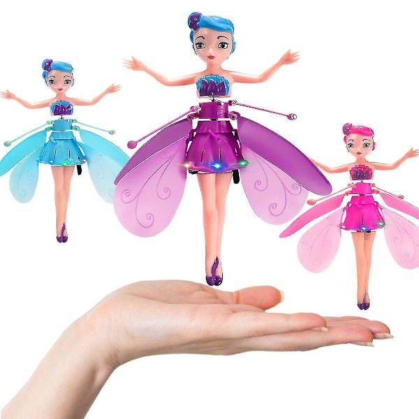 Flygande älvprinsessdockor magisk infraröd induktionstyrning flickleksak födelsedagspresent Pink