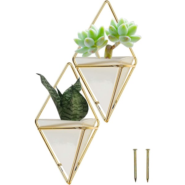 2-pak lille hængende plantekasse og geometrisk væg