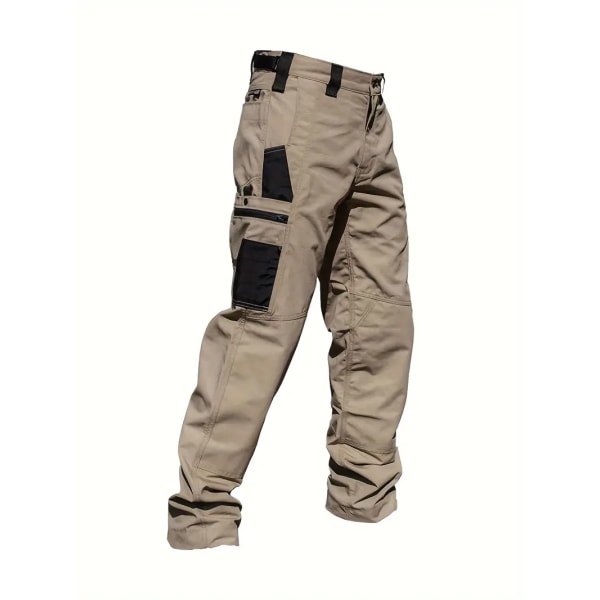 Men's Color Block Cargo Pants - Løssittende utendørs arbeidsbukser for fotturer