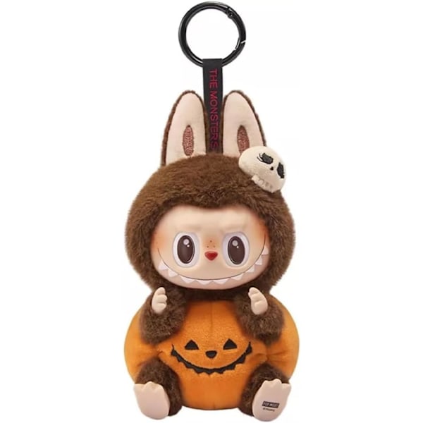 Labubu Popmart Plys Nøglering, Monster Nøglering Koselegetøj, 17cm Macarons Vinyl Ansigt Story Figurer Samlefigurer (Halloween Penge) Halloween money