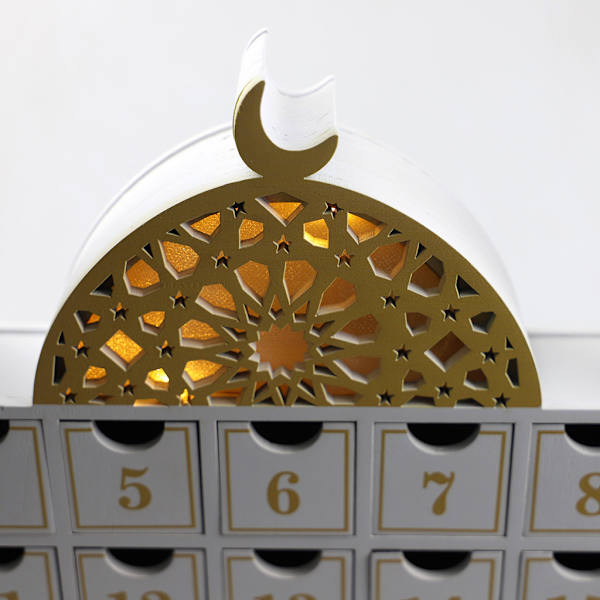 Ramadan Nedräkningskalender i Trä Moské Adventkalender Ramadan Dekoration Ramadan Presenter Eid