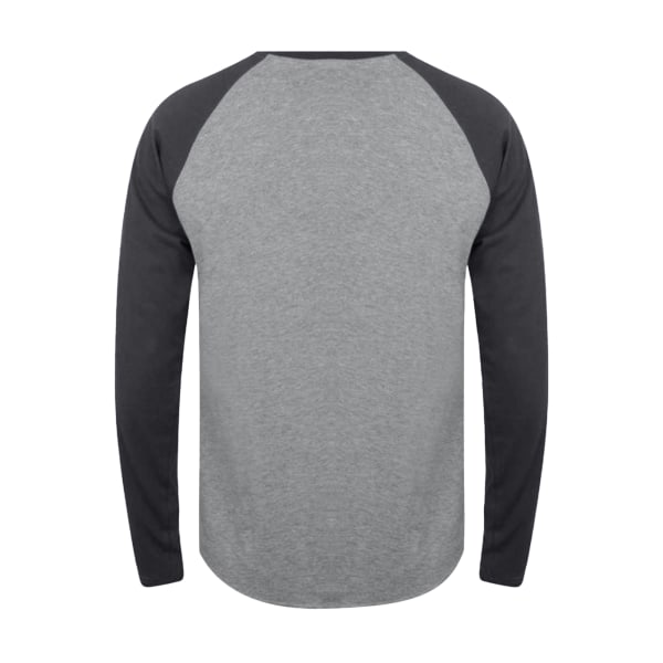 Tee Jays Herre Langærmet Baseball T-Shirt XXL Heather Grey/Nav Heather Grey/Navy Heather Grey/Navy XXL