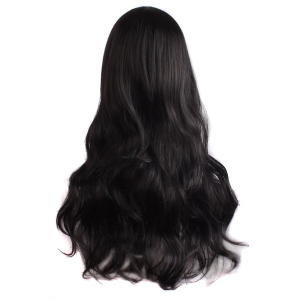 31"/80cm hurmaava naisten pitkäkihara täyshiuksinen peruukki (musta)