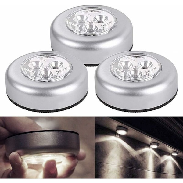 Itseliimautuvat paristokäyttöiset LED-valot, itseliimautuva LED-yövalo 3 paristolla/paristo vaatekaappiin/kaappiin/hyllyyn/sisäänkäyntiin/keittiöön/eteiseen