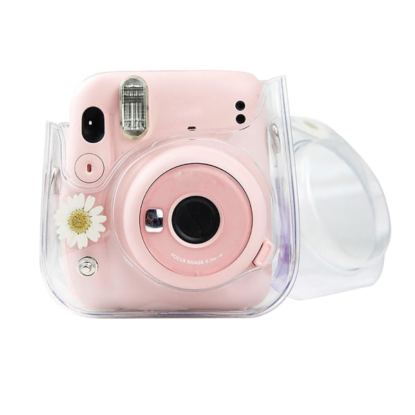 Øjeblikkelig kamerataske til Instax Mini 11 Gennemsigtigt blomstermønster beskyttende