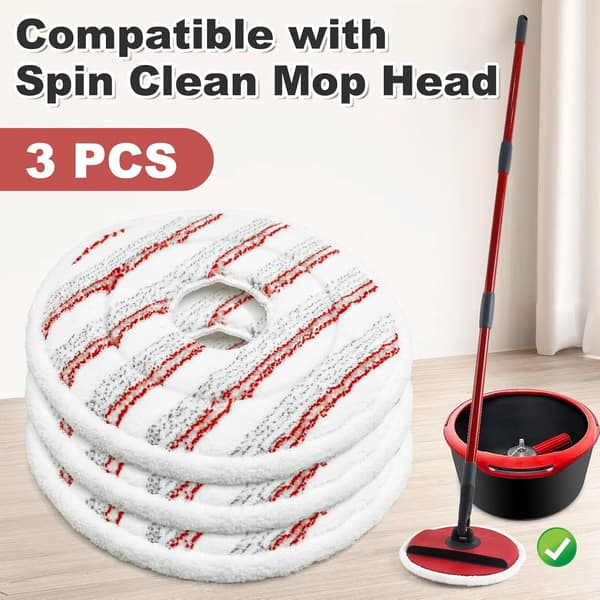Erstatningsmoppehoveder til Spin Mop-hoveder kompatible med Vileda Spin and Clean gulvmoppe og spand, genanvendelig og vaskbar mikrofibermoppe