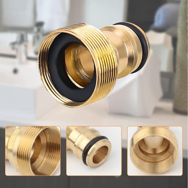 Universell kranadapter for blandebatteri, messing slangekobling, vannkranadapter, 2 stk.