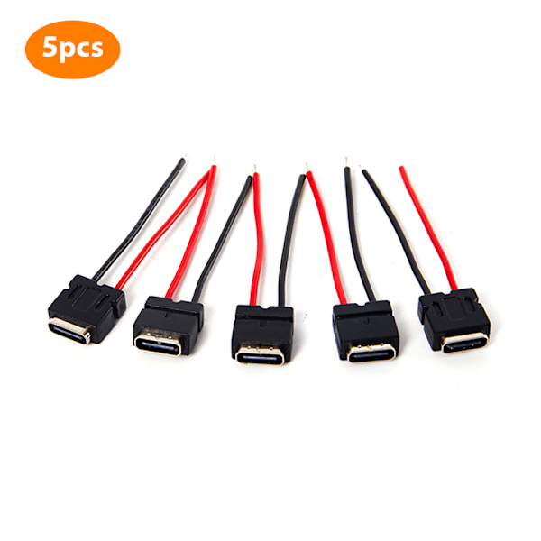 USB Type C vanntett kontakt hunnsoppel Hurtiglading 5 pcs
