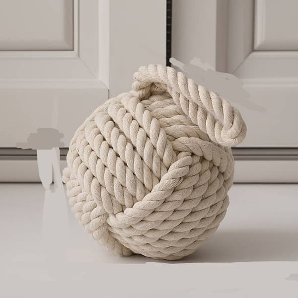Beige nautisk rebknude dørstopper