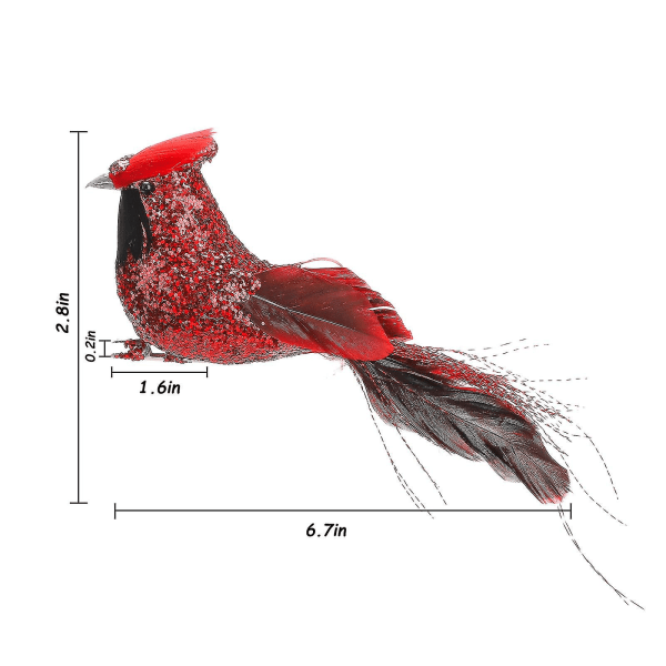 Falskt skum Djurdekoration Hemhantverk Julgranshänge 12 st DIY-simulering Festmaterial Röda konstgjorda fåglar
