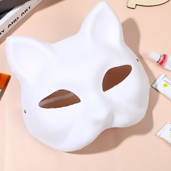 DIY Anime Foxes Mask Japanese Cosplay Rave Håndmalte Cat Masks Masquerade