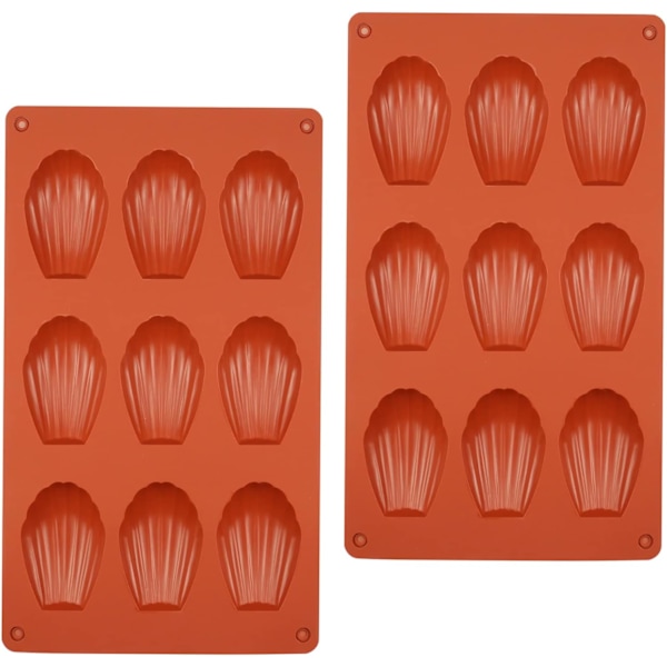 Red - Silicone Madeleine Mold, Madeleine Cake Mold Mini Silicone Mold for Cake Jelly Mousse Chocolate (Set of 2)