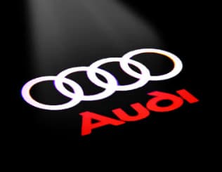 2x LED-kompatible Audi dørlyslogo-projektorer Lys-stil