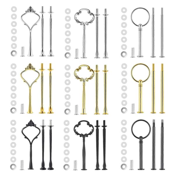 9 Sæt Kageopsats Hardware Kit Etagefad Hardware Beslag til Kageopsats, 3 Etagers Kageopsats Beslag db as shown