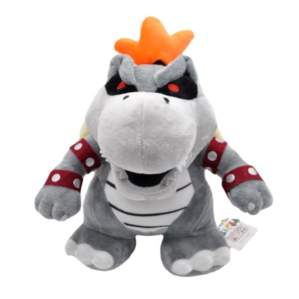 Super Mario Plush 10 Inch Grey King Bowser Koopa Doll Stuffed Animal Soft Anime Collection Toy Dark Limited Edition