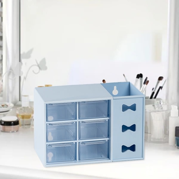 Pen Desk Shelf Støvtett 6 Skuffer Penneorganisasjonslagring