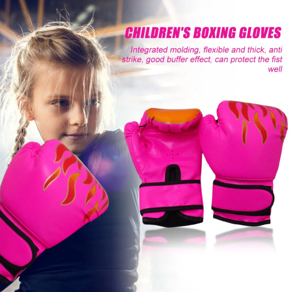 2 stk Boksehandsker til børn Ungdoms stansning Kickboksning Muay Thai handsker stansetræning Sparringshandsker til 3-10 år Børn Pink