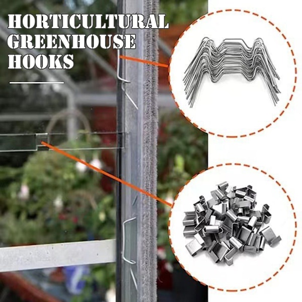 25/50 st W Typ/Z Typ Växthusklämmor Hållbara Glaspanelsfästen Clips Växthusglasverktyg W W 25pcs