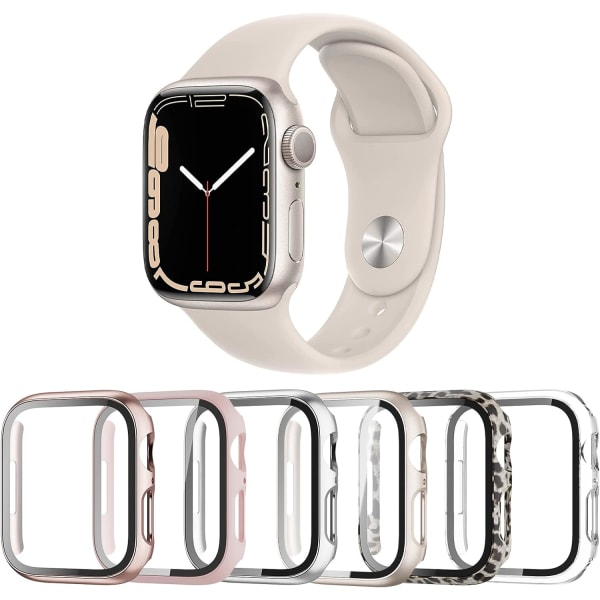 6-pack case för Apple Watch Series 7 41Mm skärmskydd 6-pack 1 6-Pack 1 41mm