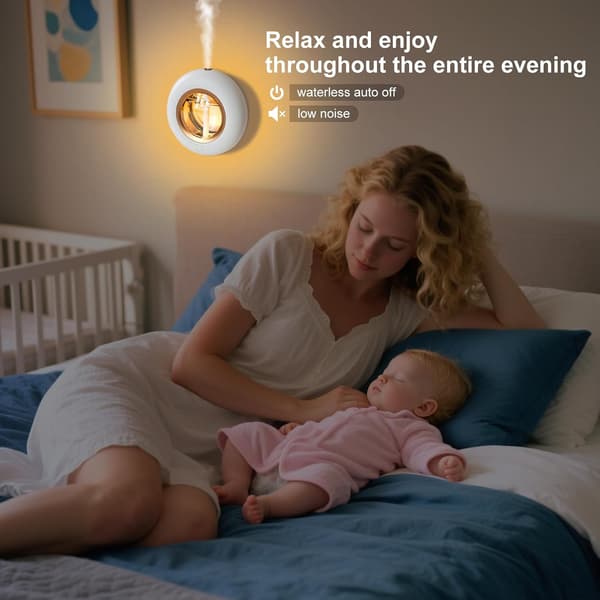 Eterisk oljediffuser 120 ml for stort rom, Bluetooth smartkontroll 4 tåkemoduser Ultralyd aromaterapi diffuser med nattlys for
