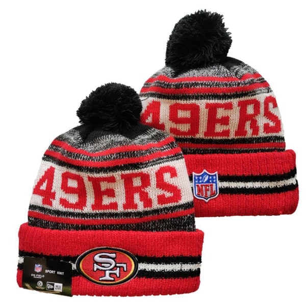 NFL Unisex mössa i stickad amerikansk fotbollsstil med fleecefoder, one size San Francisco 49ers