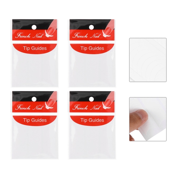 30 st sommardekaler Manikyr Nagelkonst Kit Fransk Manikyr Remsor Nagelspets Guide Dekaler (6,5x5,6cm, Vit)