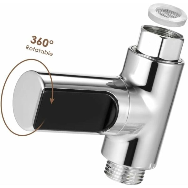 LED brusetermometer, 5-85°C digitalt termometer, med 360° roterende termometer, LED vandmåler, brusevandstermometer til ældre børn