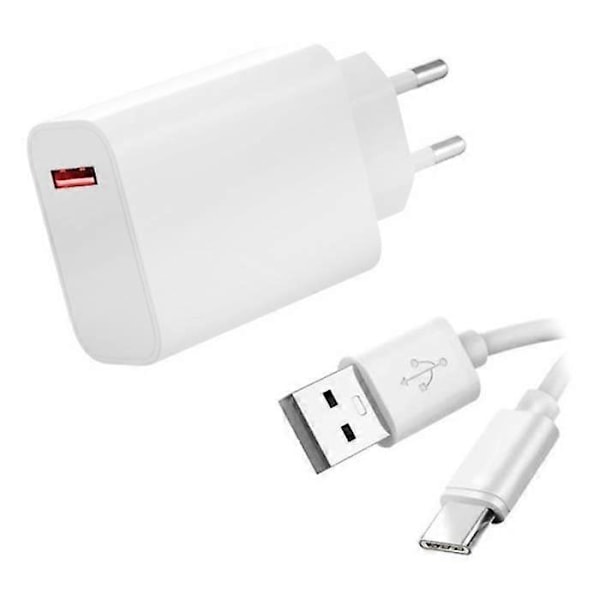 33W Hurtiglader + USB-C USB-kabel for Samsung Galaxy A13 4G SM-A135F 6,6\" - Hvit