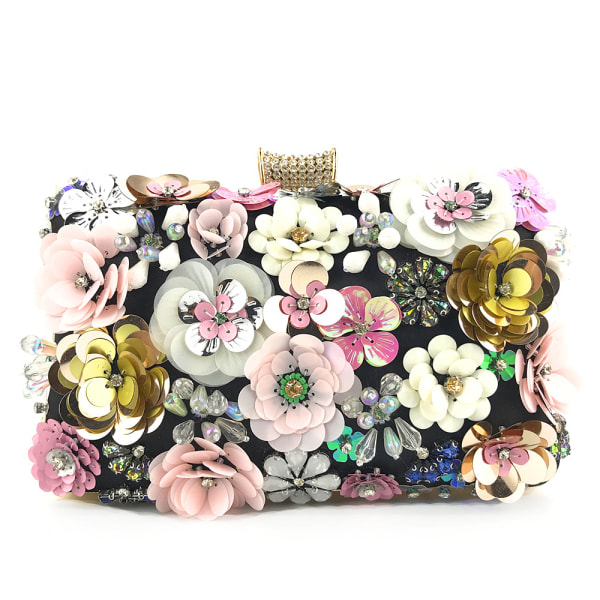 Women's Handmade Flower Beaded Shoulder Bag