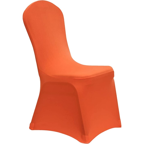 10 STK Orange Spandex Spisestuestolebetræk til stuen - Universal Stretch Chair Slipcovers Protector til bryllup, banket og fest