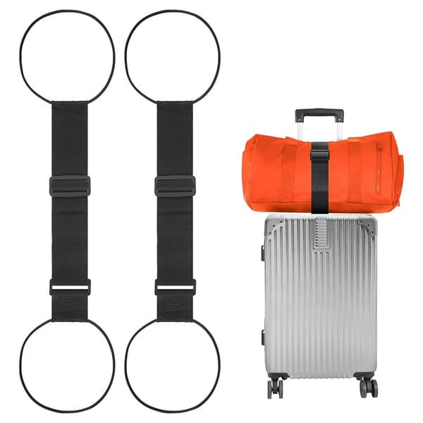 Justerbare bagasjestropper for kofferter, reflekterende reisebånd, elastisk pakkestroppsett Orange One word