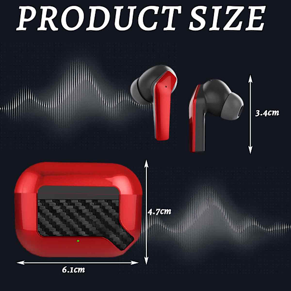 Ørepropper Bluetooth 5.3 Hovedtelefoner Støjreducerende Vandafvisende Stereo Hovedtelefoner med Mikrofon In-Ear Touch Control Headset med Dyb Bas til iPhone