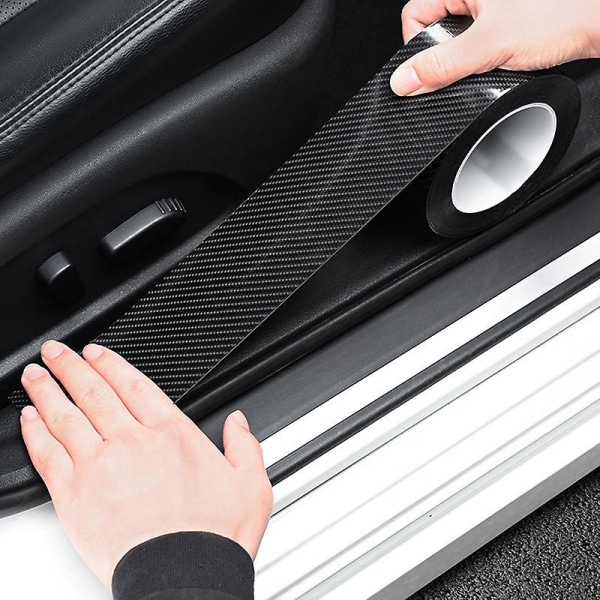 5d Carbon Fiber Tape, Anti-crash Car Protection Wrap, Dørboard Anti-stepping Vandtæt bilmærkat - 3 role