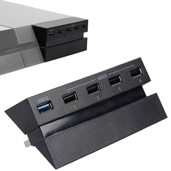 Port USB Hub för PS4 High Speed Laddare Controller Splitter Expansionsadapter