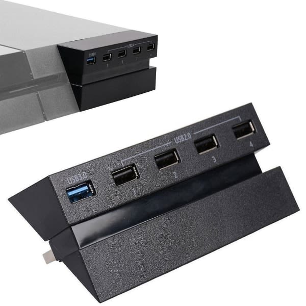 Portti USB keskitin PS4 High Speed ​​Charger Controller Splitter -laajennussovittimelle