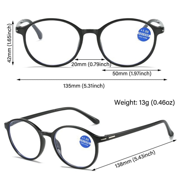 Læsebriller Presbyopia Briller SORT STYRKE 3,5X Sort Strength 3.5x-Strength 3.5x Black