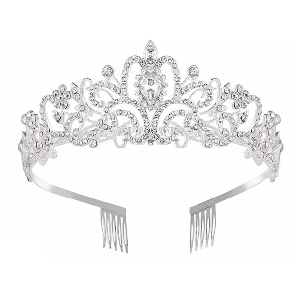 Kristall Rhinestone Crown Coiffure Crown Tiara SILVER Silver