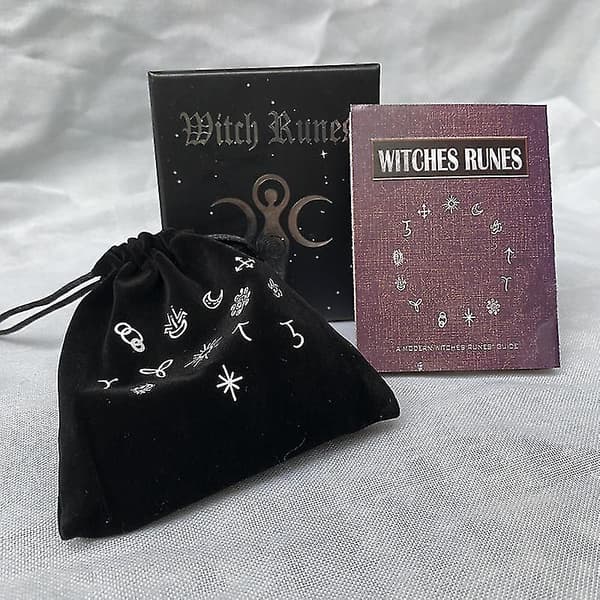 Træruner Sten Sæt Hekse Rune Sæt 14 Stk Graverede Rune Symboler Til Divination