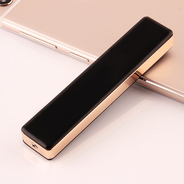 Elektrisk lighter USB genopladelig Flammeløs vindsikker tynd design med USB kabel Black