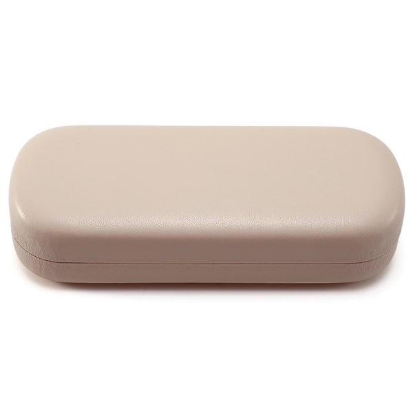 Hård väska, PU-läder glasögonfodral, Bärbar skydd Beige