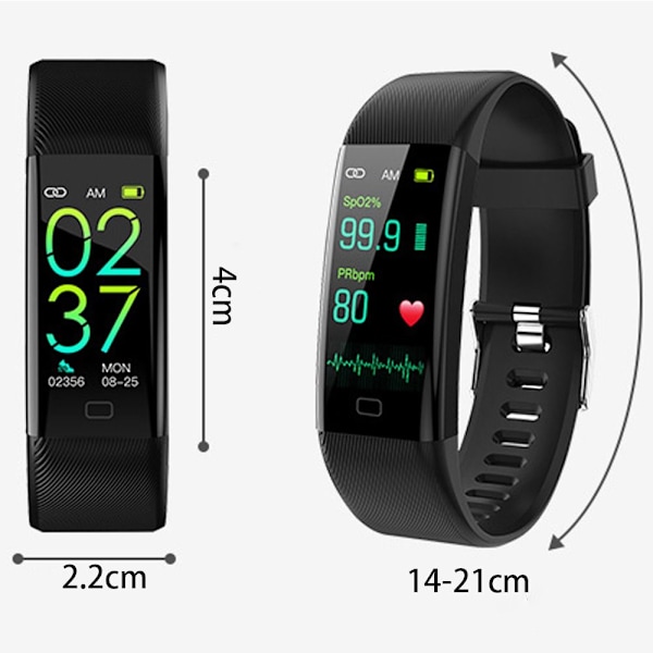 Smartwatch med blodsukkermåler - Sort Black