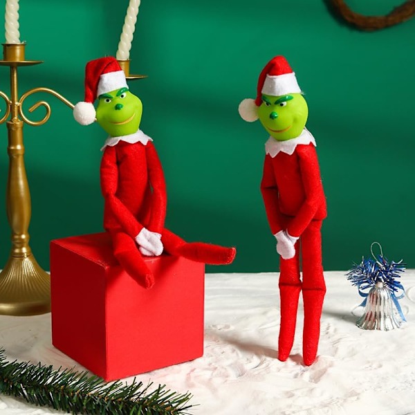 Jultomteplyschdocka leksaker Nyhet Jul Monsterdocka Tomte för skrivbord och heminredning (röd)