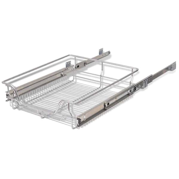 vidaXL Utdragbara trådkorgar 2 st silver 500 mm Silver silver