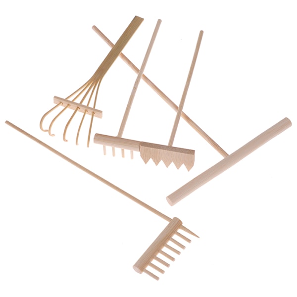 5 stk Mini Bambusrive for Zen Hage Sand Bordplate Meditasjon F 2(5 hooks 1Pc)
